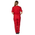 thumbnail image 6 of M&M SCRUBS Women Scrub Set V-Neck Medical Scrub Tops and Drawstring Pants - Pack of 12 Set (Red, 5X-Large), 6 of 7