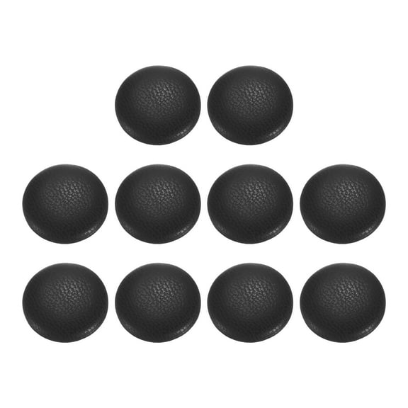Uxcell 10pcs PU Leather Covered Button 18mm Metal Shank Round Button, Black
