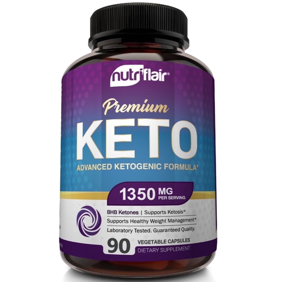 NutriFlair Keto Exogenous Ketones Supplement 1350mg, 90 Capsules