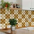 thumbnail image 2 of Mi Alma Vintage Flower Gold Beige Tile Stickers - Removable Vinyl 4x4, 24 pcs, 2 of 14