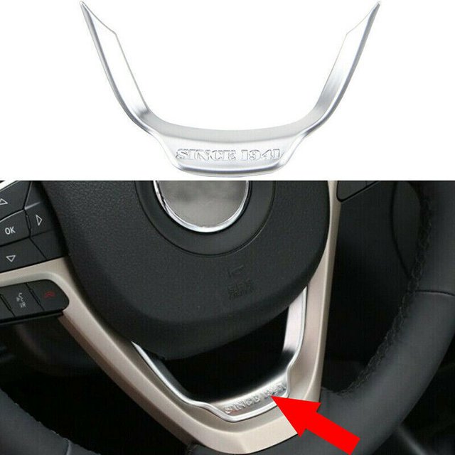 for Jeep Cherokee for Grand Cherokee 2014 - 2021 Silver Car Interior Steering Wheel Decoration -