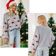 thumbnail image 6 of Christmas Sweater Women Cute Cartoon Santa Print Knit Sweater Winter Tops, 6 of 11