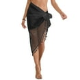 thumbnail image 2 of Women Beach Sarongs Sheer Mesh Swimsuit Cover Up, Bikini Wrap Skirt Swimwear Bathing Suits, Black, 2 of 4