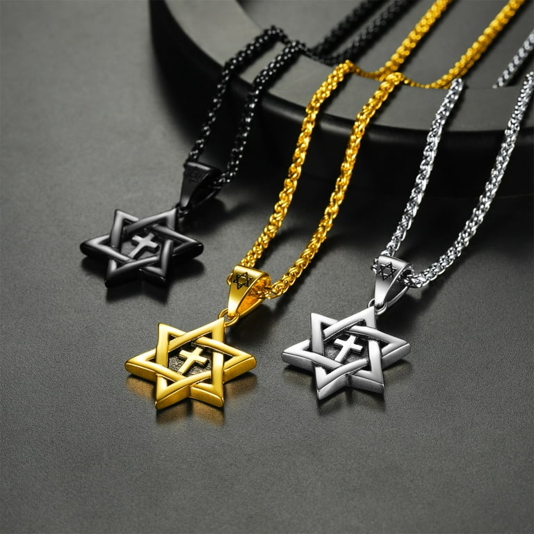 black star of david pendant