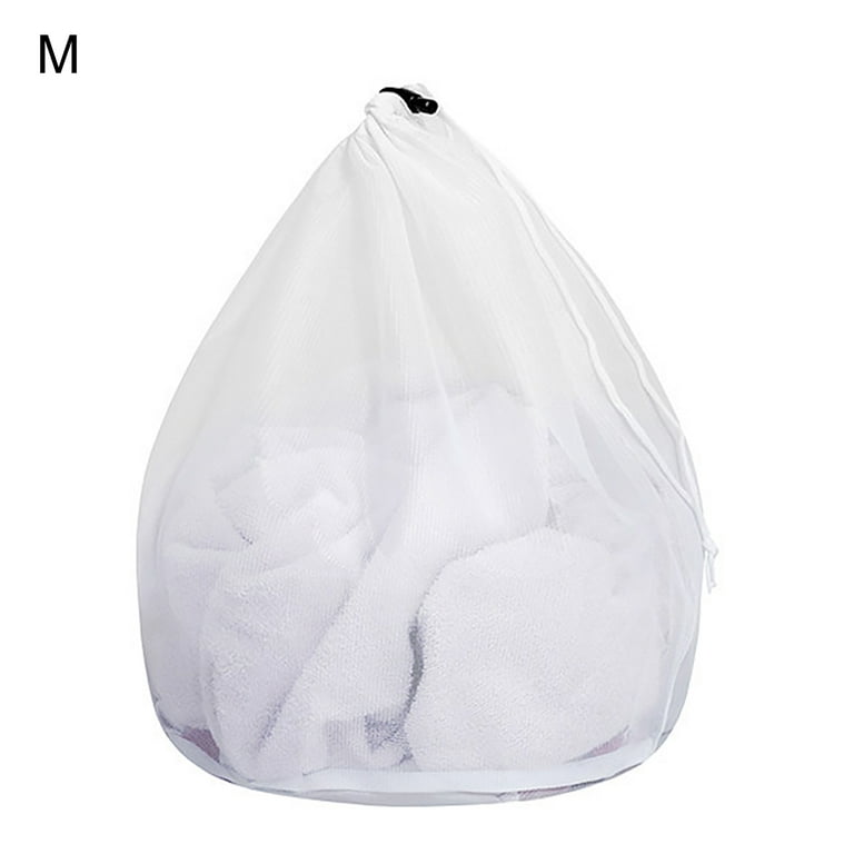 White Delicates Mesh Laundry Bag with Drawstring Closure for Sock, Bra,  Underwear, Garment