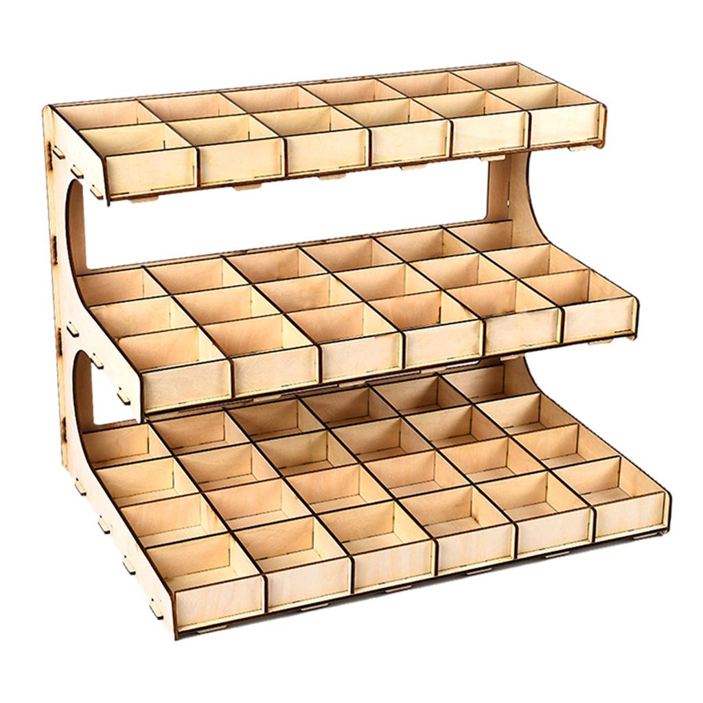 Practical Pigment Paint Ink Bottles Wooden Shelf Storage Rack Model