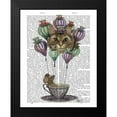 thumbnail image 2 of Fab Funky 12x14 Black Modern Framed Museum Art Print Titled - Cheshire Cat Hot Air Balloon, 2 of 5