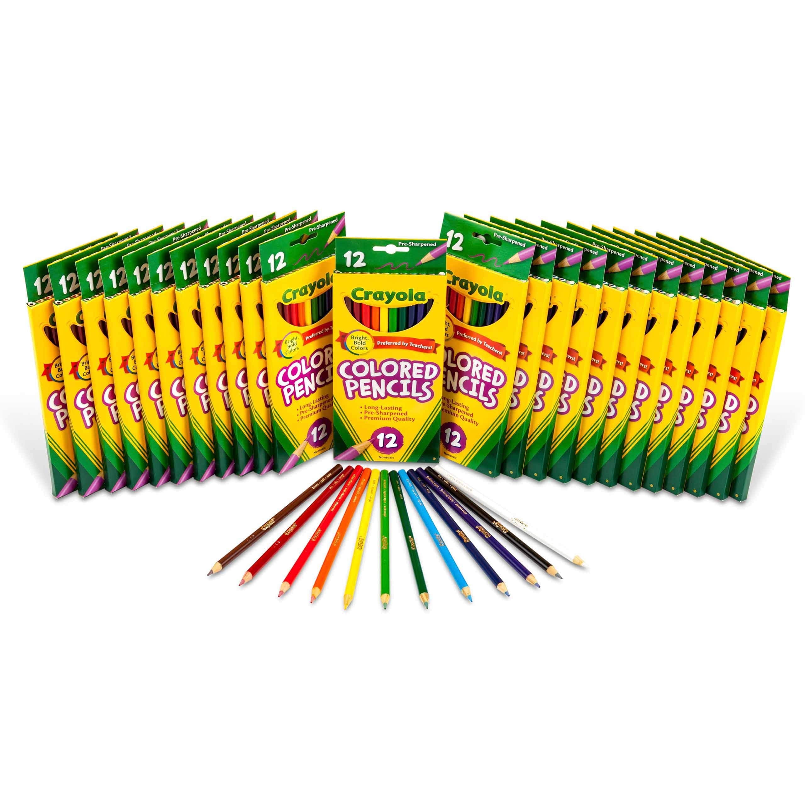 Crayola Colored Pencils, 24 Packs of 12-Count Colored Pencils, Art Tools in Vibrant Colors, great for School or Home Projects, Adult Coloring