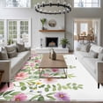 thumbnail image 5 of Pink Green Spring Area Rug 6x9 Washable Rug Non Slip Floral Eucalyptus Leaves Watercolor Plant Large Area Rug Soft Stainresistant Indoor Floor Carpet for Living Room Bedroom Home Office Dining Room, 5 of 8