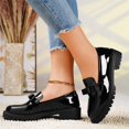 thumbnail image 4 of Willtoo Women's Chunky Heel Loafers Fashion Metal Buckle Comfort Round Toe Anti-Slip Lug Sole Platform Slip On Loafers Casual Work Business Dress Shoes, 4 of 5
