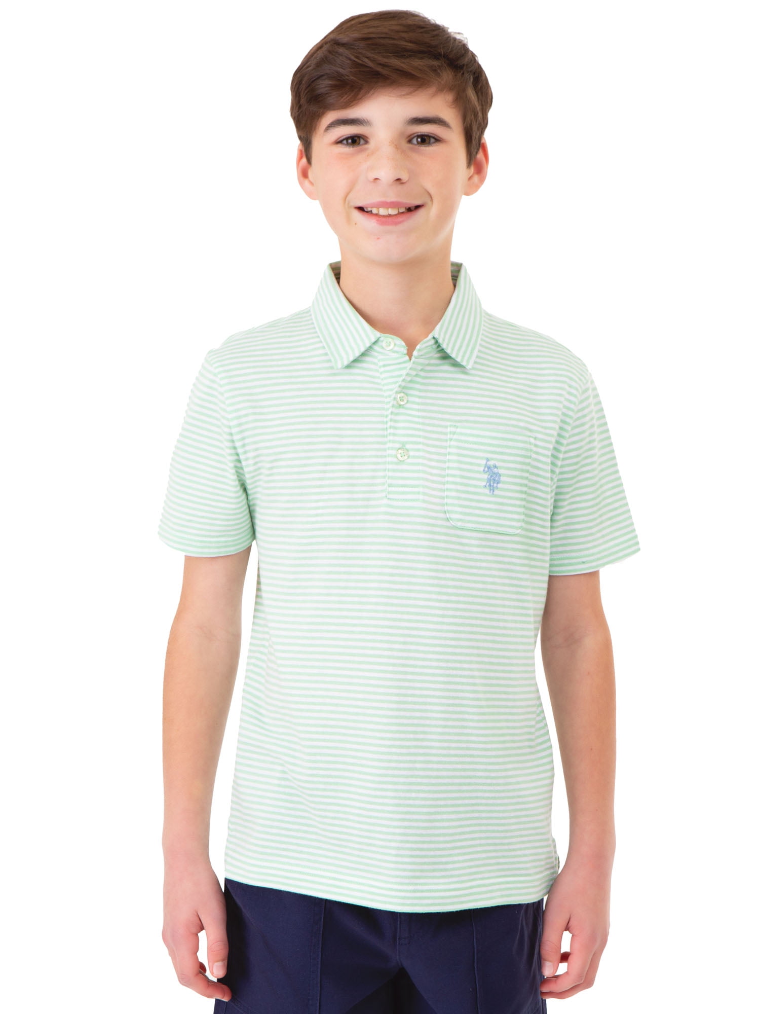 U.S. Polo Assn. Boys Striped Pocket Polo Shirt, Sizes 4-18