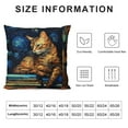 thumbnail image 5 of ARISTURING  Cat Throw Pillow Cover Funny Cartoon Bookshelf Sleeping Cat Decorative Rectangular Pillowcase for Sofa and Bed Couch, 5 of 5