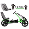 thumbnail image 4 of 509 Crew Air Jet Pedal Go Kart - Verde - Niños, gráficos deportivos en el carenado delantero, asiento ajustable, llantas de 4 radios con ruedas EVA de 10'', volante deportivo, Go Kart para niños a par, 4 of 5