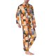 thumbnail image 2 of Balery Cute Cat Paw Pijama para Hombre de Dos Piezas con Manga Larga, Conjunto de Dormir y Descanso Suave con Bolsillos-Small, 2 of 7