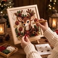 thumbnail image 5 of Christmas 3D Punch Needle Art Kit for Beginners, DIY Fabric Stamping Craft Set With Stand Frame, Vintage Holiday Wall Decor Handmade Gift, 5 of 6