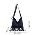 thumbnail image 3 of Crossbody Bags Square Handbag for Women Crossbody Handbag Fringe Purse Tassel Shoulder Bag Wallet （Black）, 3 of 6
