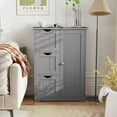 thumbnail image 2 of Giantex Floor Cabinet, Storage Cabinet w/3 Drawers & 1 Cupboard, Great for Bathroom, Living Room, Dining Room, Grey, 2 of 8