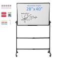 thumbnail image 5 of Koiauber 40x28 inch Reversible Whiteboard/Chalkboard on Wheels,2-in-1 Rolling Mobile Easel Board for Office,Classroom Home, 5 of 8
