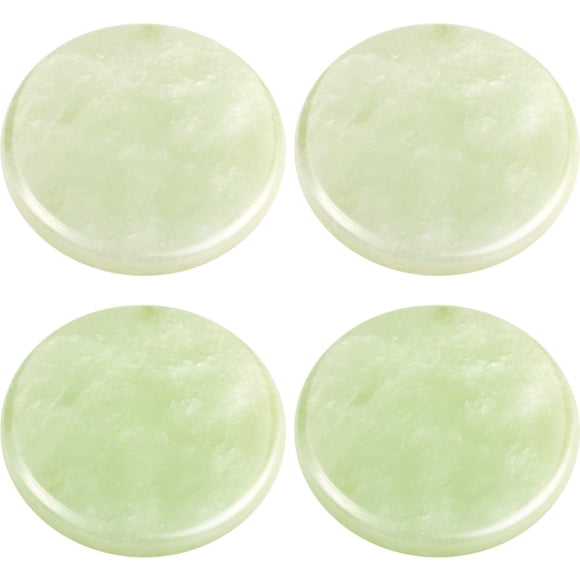 Extensión de pestañas, pegamento de piedra de jade, paleta adhesiva de piedra de jade, base de soporte de pestañas postizas, herramienta de maquillaje de pestañas postizas de 2 pulgadas (verde/4 paque