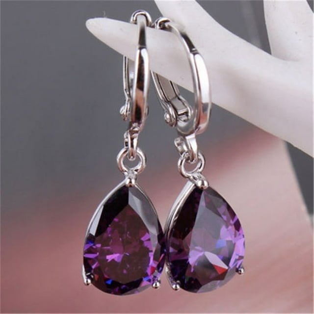 Trayknick Earrings Simple Skin-friendly Elegant Teardrop Earrings for Gift Blue