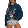 thumbnail image 1 of Chandails en Molleton de Noël Mode Décontractée pour Femmes Manches Longues Col Rond Imprimé Chandail en Molleton pour Dames Blouse Chandail en Molleton pour Femmes en Liquidation, 1 of 2
