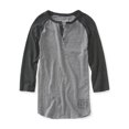 thumbnail image 1 of Camiseta henley Aeropostale de dos tonos para hombre gris grande, 1 of 1
