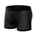 thumbnail image 2 of zeranth Men Slim Fit Boxer Underwear Mid-rise Elastic Waistband Boxer Briefs Solid Color Thin Ice Silk Breathable Mesh Panties Boxer Shorts, 2 of 7