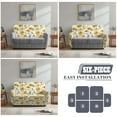 thumbnail image 6 of Yuyamidu Yellow Flower Print Loveseat Recliner Covers 2 Seater Washable Reclining Couch Covers with Elastic Edge Waterproof Recliner Slipcovers Gift for Holiday, 6 of 8