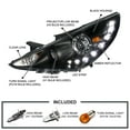 thumbnail image 3 of Spec-D Tuning SMD LED Black Projector Headlights Compatible with 2011-2014 Hyundai Sonata, Left + Right Pair Headlamps Assembly, 3 of 5