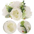 thumbnail image 4 of Peonías artificiales vintage de seda, centro de mesa floral, ramo de boda, bola de flores de peonía para boda, decoración nupcial del hogar, color blanco, 4 of 7