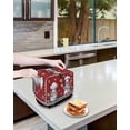 thumbnail image 3 of Red Vintage Gnomes Small Toaster Cover 2 Slice, Kitchen Appliance Covers, Black Checkered Retro Art Toaster Oven Cover with Loop, Bread Machine Cover Polyester Dust Cover Protection, 3 of 4