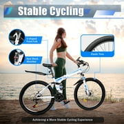 Adjustable Height Adults 26 Folding Bikes, White