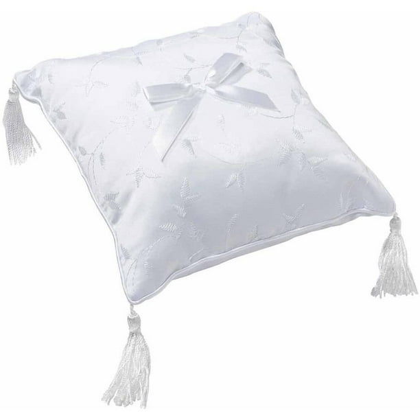 Lillian Rose Elegant Satin Ring Bearer Pillow, White