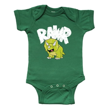 

Inktastic Lil Green Triceratops Rawr! Gift Baby Boy or Baby Girl Bodysuit