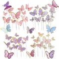 thumbnail image 2 of Adornos de mariposa para pastel de feliz cumpleaños, decoración de fiesta de boda, suministros para hornear de postre de ducha, estampado de bricolaje, oro, Rosa, 2 of 4