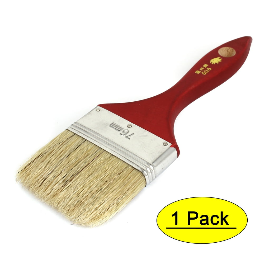 3" Wide Wooden Handle Bristle Painting Drawing Oil Paint Brush Pen Red
