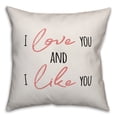 thumbnail image 2 of Creative Products Love you and Like You 18x18 Spun Poly Pillow, 2 of 3