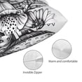 thumbnail image 3 of Fuzoiu Monochrome Botanical Illustration Print Pillow Case with Hidden Zipper,Pillow Covers,Soft and Comfortable Pillowcase-16"x24", 3 of 6