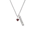thumbnail image 2 of Delight Jewelry Silvertone Mini Two Sided Maroon Heart Silvertone Always My Sister Bar Charm Necklace, 23", 2 of 4