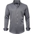 thumbnail image 1 of J.VER Camisas de vestir para hombre, camisa formal de manga larga, elástica, sin arrugas, informal, con botones, 1 of 4