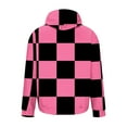 thumbnail image 4 of ZCFZJW Mens Casual Drawstring Hooded Sweatshirts Fashion Plaid Print Long Sleeve Warm Pullover Tops Trendy Oversized Baggy Hoodie Outwear Coat with Pocket Pink M, 4 of 5