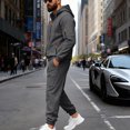 thumbnail image 4 of MLQIDK Men's 2 Piece Set Workout Gym Track Suits Big and Tall Fleece Hoodie and Cargo Sweatpants Athletic Winter Casual Sweatsuits Jogging Suit Lounge Outfit Army Green 2XL, 4 of 6
