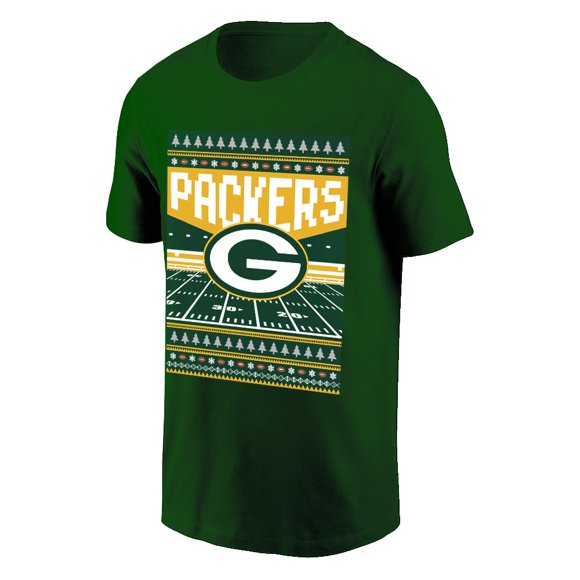 NFL Green Bay Packers Packers Holiday Design Forest-Green X-Large T-Shirt