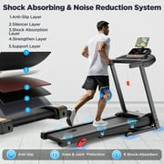 3.0HP Folding Treadmill with 9% Incline, Dual Bluetooth Speakers, App Sync, Wide Belt, Heart Rate Monitor – Home Gym Running Machine/Treadmill
