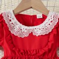 thumbnail image 5 of Zwiiyzr 2025 6M-3T Baby Girl Clothes Infant Toddler Dress Summer Puff Short Sleeve Lace Doll Collared Princess Dress Red, 5 of 8