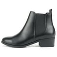 thumbnail image 5 of Soda Women Ankle Boots Elastic Sides Slip On Booties Block Heel Suede TEAPOT-S Black PU 9, 5 of 5