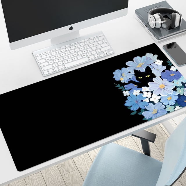 Alfombrilla de ratón Kawaii Cat para Gamer, alfombrilla grande XXL para ratón, teclado grande, alfombrilla de escritorio para ordenador portátil LIUWENJING unisex
