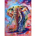 thumbnail image 2 of Kovacs, Anna Brigite 12x14 White Modern Wood Framed Museum Art Print Titled - Big colorful Elephant, 2 of 4