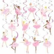 Ballet Girls Hanging Swirls Ballerina Party Hanging Decorations 20PCS Ballerina Birthday Party Ceiling Swirls Decor Ballet Dancer Streamers for Ballet Dancing Girls Baby Shower Supplies