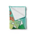 thumbnail image 2 of Labour Day Soft Flannel Fleece Blanket, Cartoon Illustration of a Mountainous Landscape Barbecue Happy Camper, Cozy Plush for Indoor and Outdoor Use, 70" x 90", Fern Green Multicolor, by Ambesonne, 2 of 5